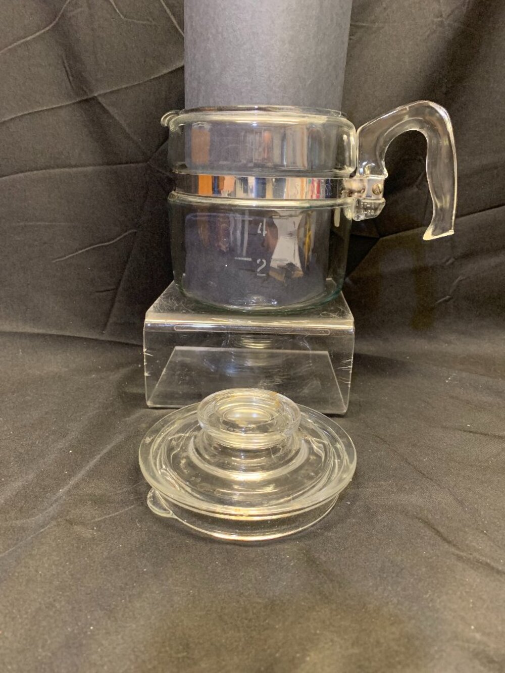 Vtg 1960's Clear Glass 4 Cup Pyrex Coffee Pot 7754-B.